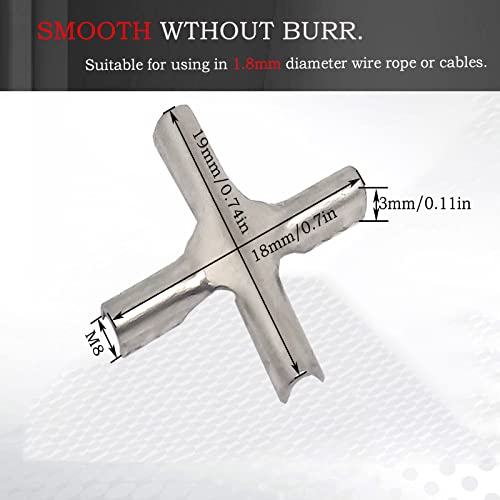 100pcs 304 Stainless Steel Invisible net Clip Buckle,Straighten Steel Wires Cross Buckle Invisible net, for Messy Steel Wires(Clamp:M1.8)