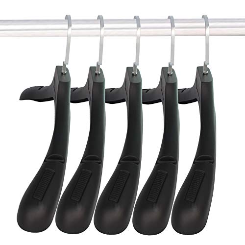 DEDU Suit Hangers for Men 20 Pack, Sweater Hangers No Shoulder Bump Non Slip Width 17.7", Plastic Clothes Hangers Ivory White with 360° Swivel Metal Hook