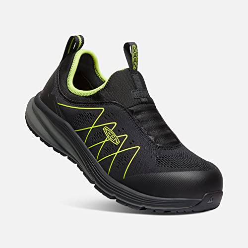 KEEN Utility Men's Vista Energy Shift Low Height Composite Toe Slip On Industrial Work Shoes, Black/Evening Primrose, 10 Wide