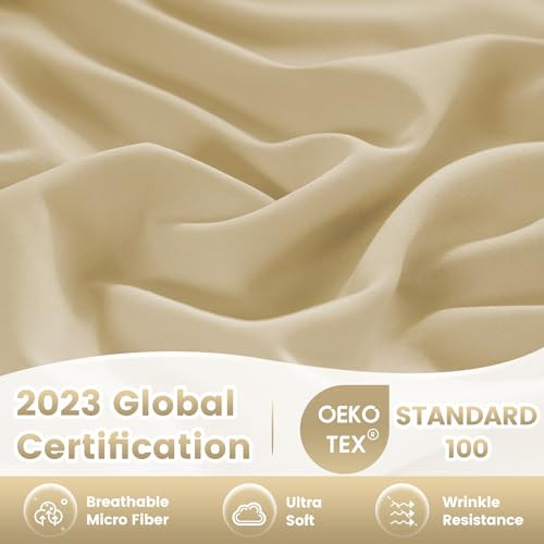 CozySmile Twin Sheet Set - 3 Piece Super Soft Breathable Bed Sheet & Pillowcase Set, 16" Deep Pocket Hotel Luxury Wrinkle Free Easy Care Bedding Sheets, Black