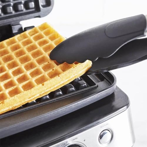 GreenPan Elite 2-Square Belgian & Classic Waffle Iron, Healthy Ceramic Nonstick Aluminum Dishwasher Safe Plates, Adjustable Shade/Crunch Controls, Wont Overflow, Easy Cleanup Breakfast, Black