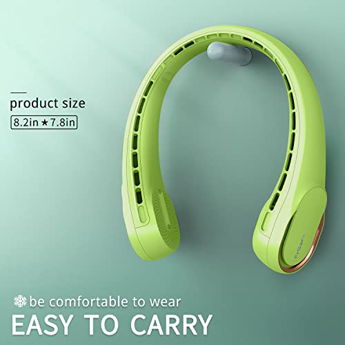 FrSara Neck Fan, Portable Strong Wind, Adjustable, 360° Cooling, Super Quiet, No Blade Design, No Hair Twisting, Even Air Volume On Both Sides, Non-Slip Material, Short Charging, Long Use Time