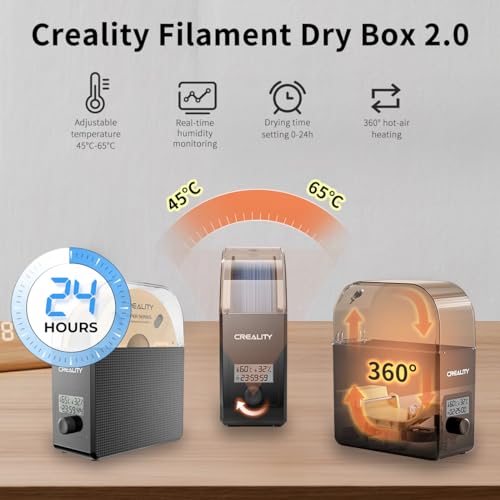 Creality Official Filament Dryer Box 2.0 with Fans, Upgraded Filament Dry Box Pro 1KG 3D Printer Filament Storage Keep Filament Dry During 3D Printing Filament Dehydrator for PLA PETG ABS TPU Nylon