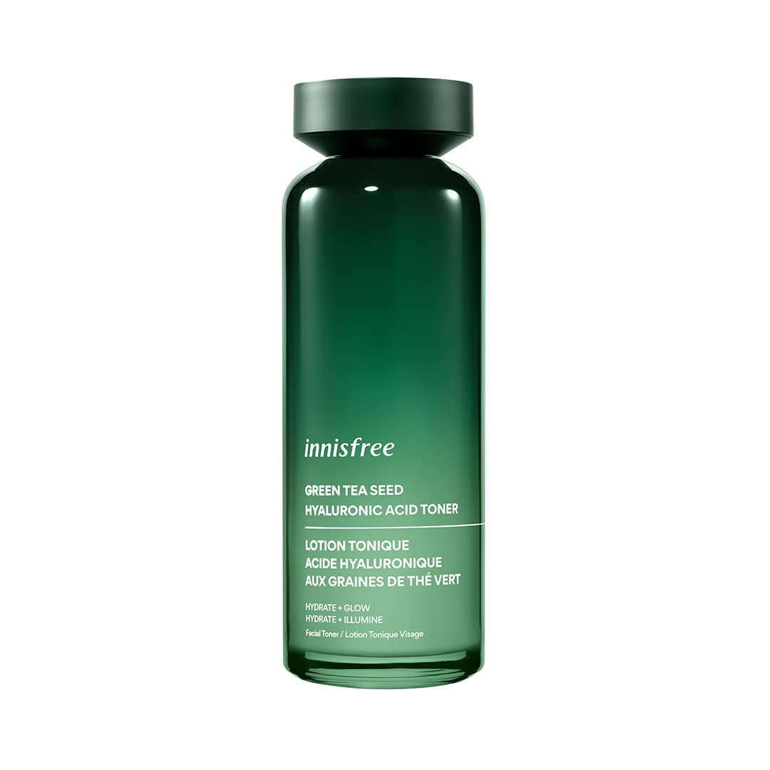 innisfree Green Tea Hyaluronic Acid Hydrating Toner with Panthenol, Korean Face Toner for Soothed, Hydrated Skin