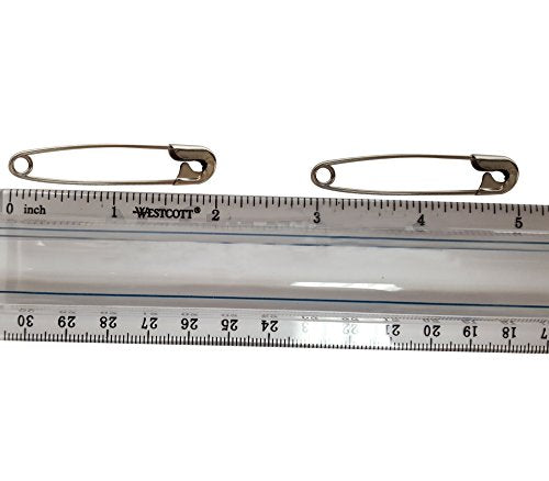 NiftyPlaza Extra Large 2 inch Safety Pins - Heavy Duty Large Safety Pins, Silver Safety Pins, Safety Pin 2 inch, 2 inch Safety pins Bulk, Diapers, Laundry, Hijab Rust Resistant (100 Safety Pins)