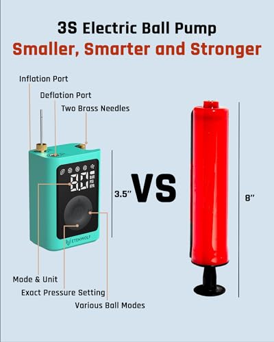 ETENWOLF Electric Ball Pump Inflation & Deflation 2-17 PSI, Basketball Pump with Precise Pressure Gauge, Rechargeable Air Pump for Balls, Soccer Ball Air Pump