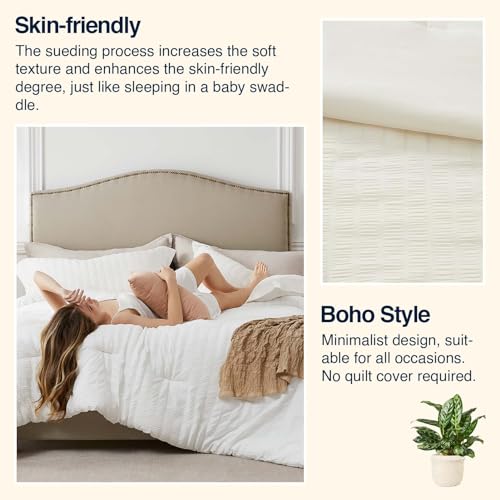 Quataly Black Twin/Twin XL Comforter Set - 2 Pieces Seersucker Lightweight Bedding Comforter Sets (1 Soft Fluffy Comforter & 1 Pillowcase) - All Seasons Cozy Modern Bed Sets for Women Men