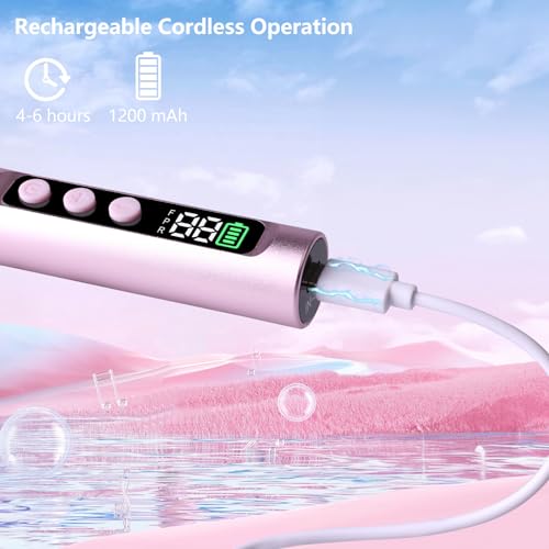 Welan Electric Nail Drill Professional, Cordless Nail Drill, 35000RPM Professional Nail Drill, Portable Efile Nail Drill Machine for Acrylic and Gel Nail with Manicure and Polishing Tool Set (Grey)