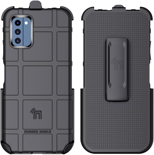 Case with Clip for Nokia C300 Phone, Nakedcellphone Special Ops Armor Rugged Shield Protective Cover and [Rotating Ratchet] Belt Hip Holster [Matte Grip Texture] - Black