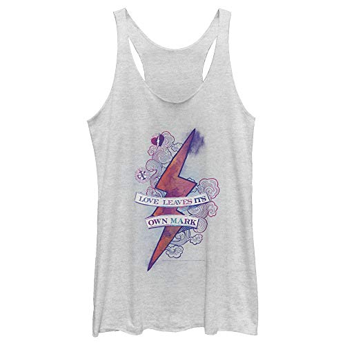 Harry Potter Deathly Hallows Love Mark Women's Racerback Tank Top, White Heather, X-Small