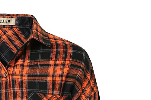 Flannel Shirts for Women, Shacket Jacket Women, Oversized Button Down Shirts Plaid Long Sleeve Causal (Small, Yellow Black)