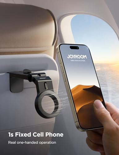 JOYROOM for Magsafe Airplane Phone Holder Travel Essentials,【Unlimited Scenery】 Hands-Free Plane Phone Holder, Airplane Travel Accessories for iPhone 16 Pro Max & Magsafe Case