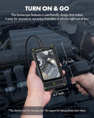 Borescope Inspection Camera with Light, Industrial Endoscope Camera with 4.3” HD Screen, Waterproof Digital Snake Camera, Semi-Rigid Cable Bore Scope for Home Pipe, Engine, Inside Wall, Duct (10 FT)