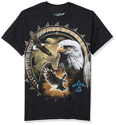 Liquid Blue Men's Eagle Dreamcatcher T-Shirt, Black, Medium