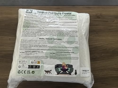 Cat Scratch Furniture Protector - Anti-Slip, Waterproof Sofa Cover to Keep Cats Off, Pet-Friendly Couch Protectors for 3 Cushion Couch, Beige Anti-Scratch Couch Cover for Pets and Kids 118"X71"