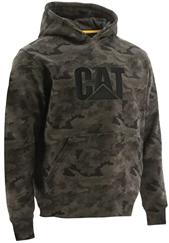 CAT Workwear Men's Caterpillar Trademark Hooded Sweatshirt, Night Camo, Small