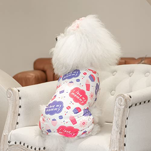 CuteBone Small Dog Pajamas Shirt Stretchy Summer Puppy Pjs Soft Cat Onesies Pet Clothes for Daily Wear DA07S