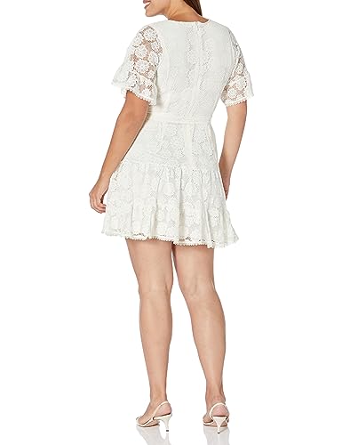City Chic Women's Apparel Women's Plus Size Dress Garden Kisses, Ivory