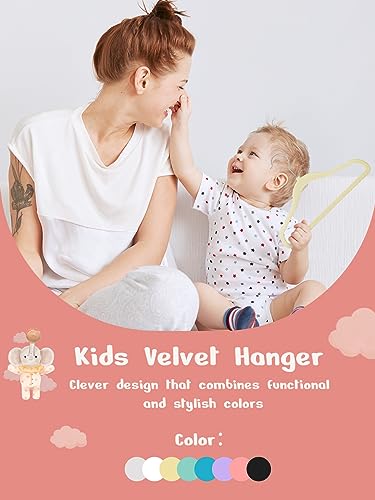 HOUSE DAY Velvet Baby Hangers 50 Pack, Premium Children's Hangers for Baby, Infant & Toddler Clothes, Durable Non Slip Baby Felt Hangers Beige, 11 Inch Baby Hangers for Closet, Ideal for Everyday Use