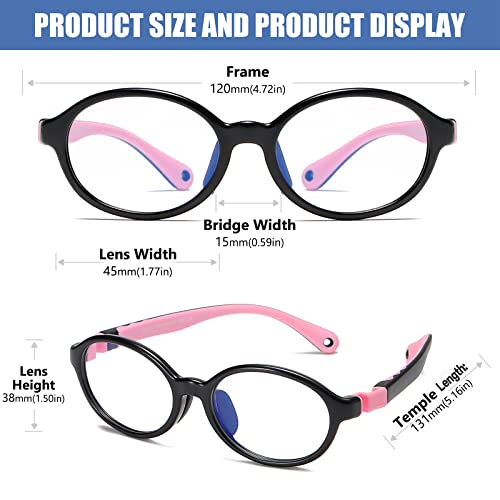 DUCO Blue Light Blocking Glasses for Kids Boys Girls Gaming Computer Glasses for Kids Age 5-10 K026