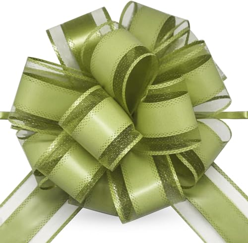 FQTANJU 5 PCS 6 inches Large Pull Bows, Bow for Gift Wrapping, Ribbon Bows for Wedding Christmas Birthday Party Gift Baskets Wrapping Boxes or Valentine's Day floral Gift Decoration (Silver)