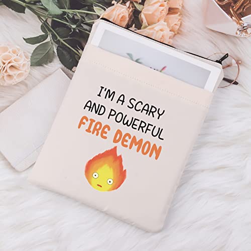 MNIGIU Anime Fire Demon Book Sleeve Flame Merch I'm A Scary and Powerful Fire Demon Book Protector Cover Anime Castle Gift