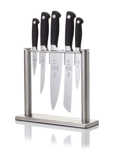 Mercer Culinary M20000 Genesis 6-Piece Forged Knife Block Set, Tempered Glass Block,Black