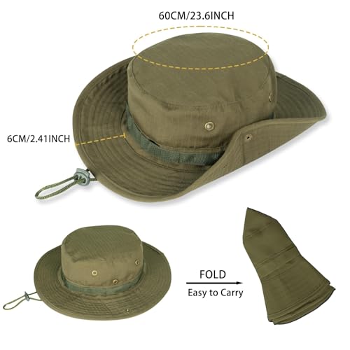 Rosoz Sun Hats for Men Women Boonie Hat UPF 50+ Bucket Hat Wide Brim UV Protection Fishing Hiking Safari Outdoor Hats