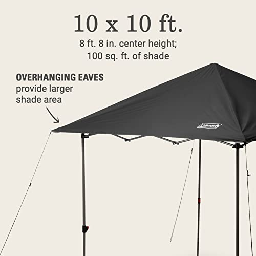 Coleman Oasis Lite Pop-Up Canopy Tent with Wall Attachment, 7x7/10x10ft, Lightweight & Portable Shelter with Easy Setup & Takedown, Great for Campsite, Park, Backyard, Tailgates, Beach, & More