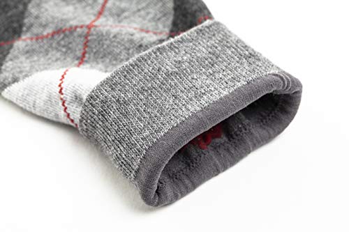 u&i socks Men's Argyle Dress Socks, Combed Cotton, Shoes Size 6-12, Black Grey Mix, Pack of 3