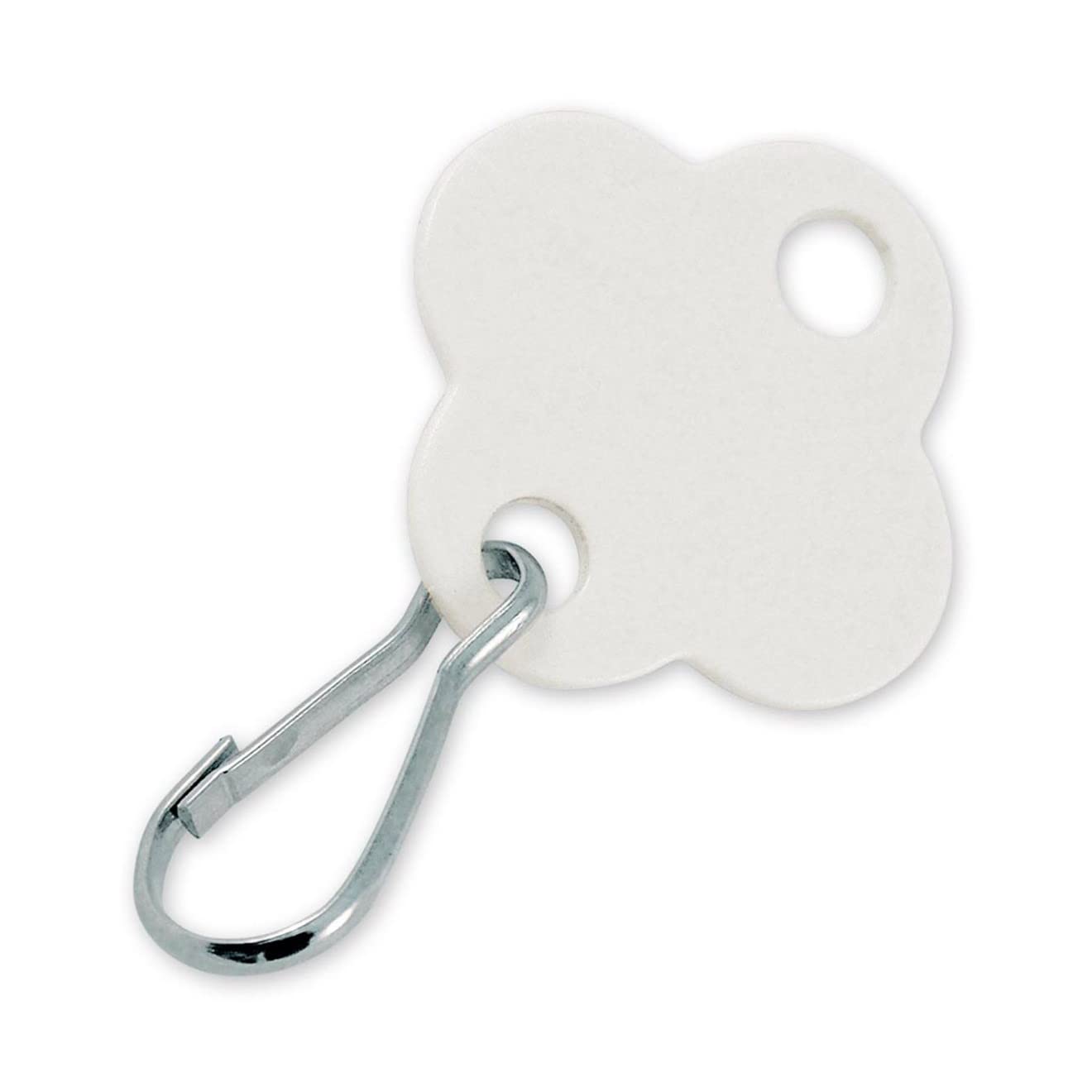 Lucky Line Shamrock Cabinet Key Tag with Hook, 20 Pack, White (25700)