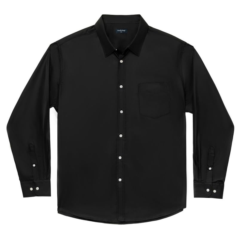 Double Pump Big and Tall Dress Shirts for Men Long Sleeve Business Casual Solid Button Down Shirts from XXL(T) to 6XL(T)(S279,3XLT)