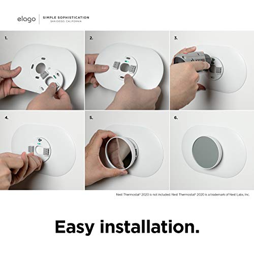 elago Wall Plate Cover Plus Compatible with Google Nest Thermostat 2020 [Charcoal] - Durable Polycarbonate Material, Easy Installation, Complementary Design