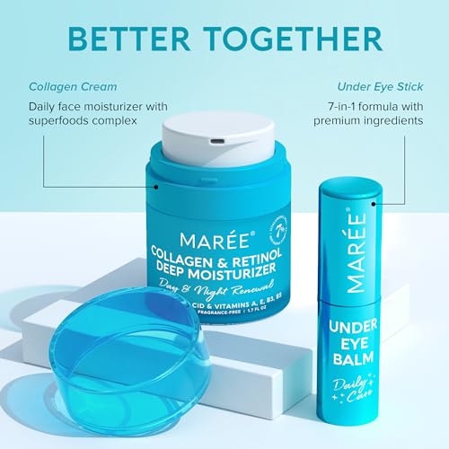MAREE Multi Balm Stick with Retinol & Ceramide Complex - Facial Moisturizer & Under Eye Balm for Dark Circles - Under Eye Brightener 0.35 Oz