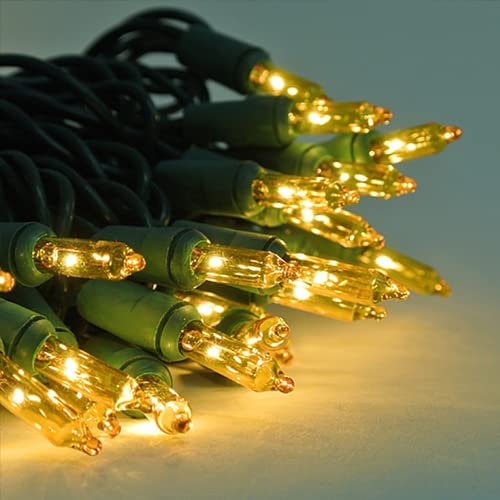 Dazzle Bright Christmas Lights, 20FT 100 Count Incandescent Waterproof Mini String Lights Plug in, Connectable Christmas Decorations for Outdoor Home Party Garden Yard (100 Count, Warm White)