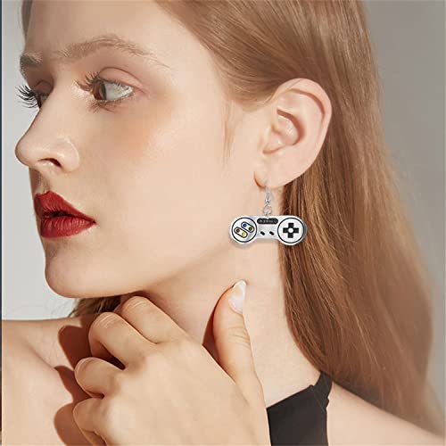 KVANU Unique 80s 90s Punk Stainless Steel Video Game Control Consoles Dangle Drop Earring for Women Men Her Game Enthusiast Game Lover Jewelry Gift (Style-2)