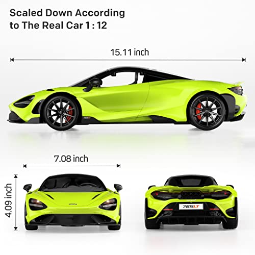 MIEBELY Remote Control Car, McLaren Rc Cars Officially Licensed 1/12 Scale 7.4V 900mAh Toy Car with 12km/h Fast Model Car Headlight for Adults Kids Boys Age 6-12 Year Birthday Ideas Gift Green