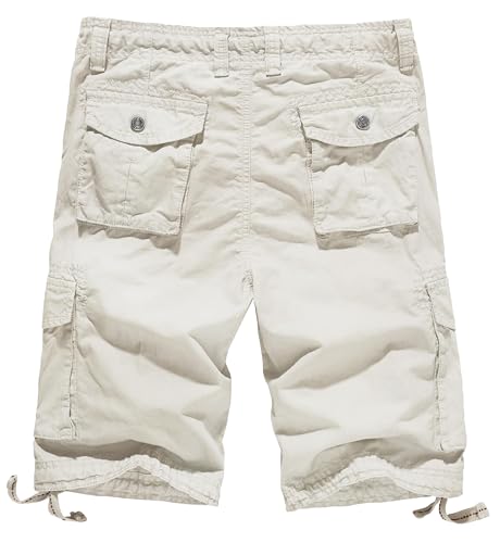 WenVen Men's Big and Tall Cargo Shorts Cotton Summer Short, Blue, 50