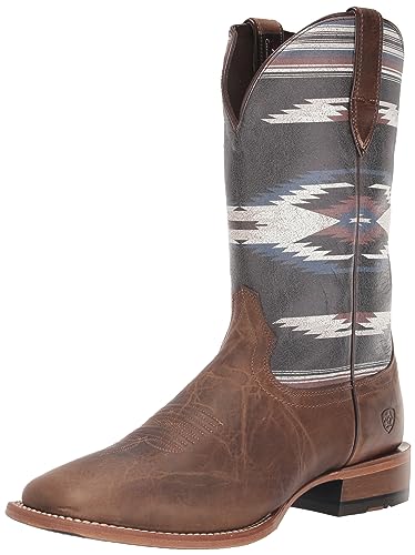 Ariat Men's Frontier Chimayo Western Boot, Natural Crunch/Arroyo Chocolate, 7 Wide