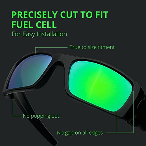 Dynamix Polarized Replacement Lenses for Oakley Fuel Cell | Easy To Install | Fit Perfectly | Solid Black + Ice Blue