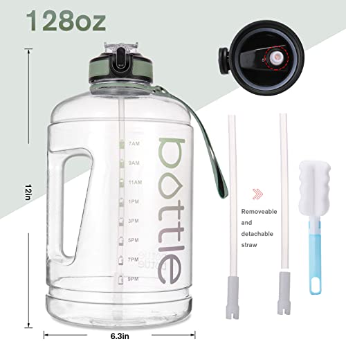 128oz Motivational Gallon Water Bottle With Straw & Big Handle - Ensure You Drink Enough Water Daily for Any Activity