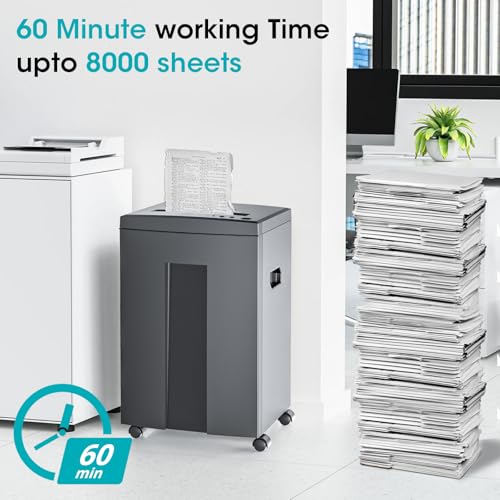 WOLVERINE 18-Sheet Shredders for Home Office Heavy Duty P-4 Security Level Crosscut Paper Shredder Paper/CD/Card Ultra Quiet Paper Shredder for Home with 6 Gallons Pullout Waste Bin SD9113(Grey ETL)