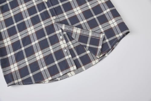 Double Pump Big and Tall Flannel Shirts for Men Cotton Long Sleeve Casual Button Down Plaid Shirt from XXL (T) to 6XL(T)(FL263,6XLT)