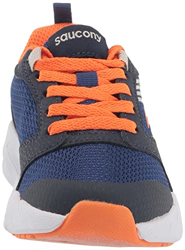 Saucony Wind FST Lac to Toe Sneaker, Silver/Blue/Pink, 7 US Unisex Big Kid