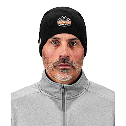 Ergodyne N-Ferno 6820 Fire Resistant Thermal Knit Beanie Cap,Black/Orange