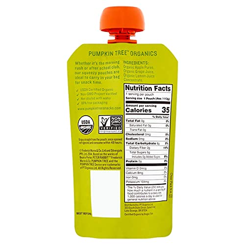 Peter Rabbit Organics Puree Fruit Apple Grape, 4 oz (Pack of 2)