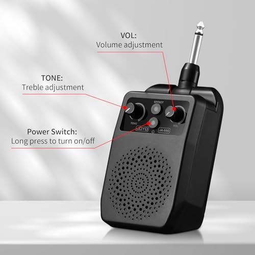 JOYO Mini Guitar Amp 5W Portable Small Electric Guitar Practice Amp Bluetooth Rechargeable Guitar Amplifier Built-in 4 Effects Clean Distortion Overdrive Reverb, Black (JA-05G)