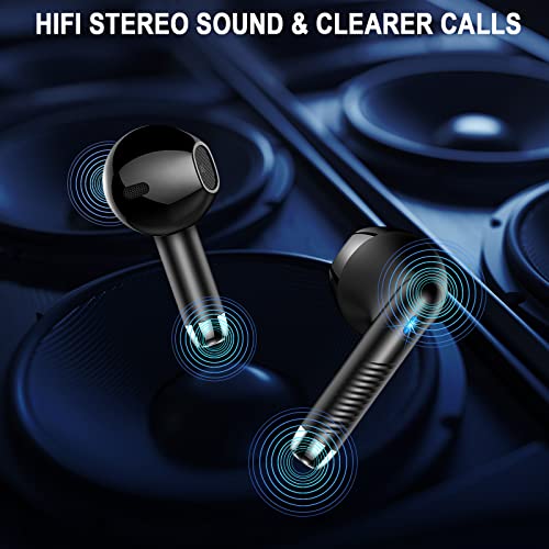 Bluetooth 5.3 Earbuds with LED Display, Bass Stereo, Noise Cancelling Mic, 40H Playback - Waterproof Sports Earphones for Android/iOS