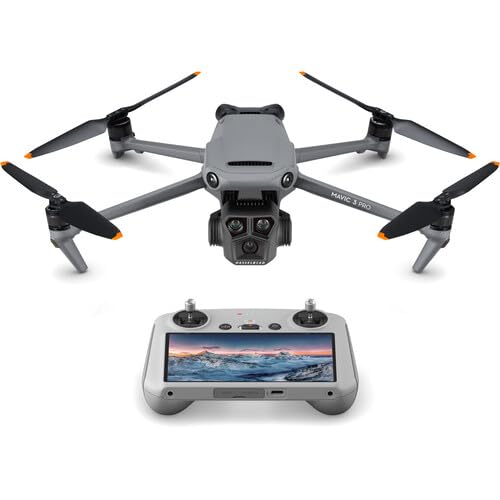 DJI Mavic 3 Pro with Fly More Combo DJI RC, Flagship Triple-Camera Drone with 4/3 CMOS Hasselblad Camera, with 3 Batteries, Charging Hub, 128 GB Micro SD Card Landing Pad, Waterproof Backpack and More