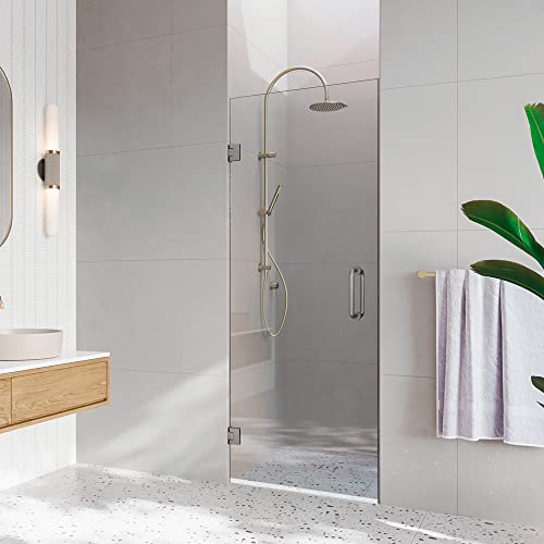 Custom Glass Shower Door Ravello Series 3/8" Thick for Bathroom - Cut to Size Frameless Double Hinge Swing Shower Door with Glass Protection and Chrome Hardware by Fab Glass and Mirror